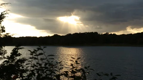 Sun Setting On The Water Stock Footage 60115408