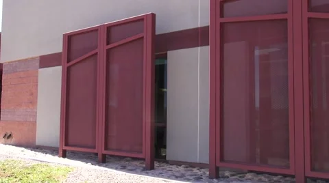 Sun Shades in Front of Windows Stock Footage 40301182