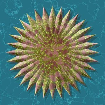 Sun shape frame with seamless generated texture Stock Illustration