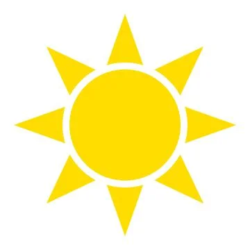 Sun shape symbol, vector illustration of simple yellow star イラスト素材