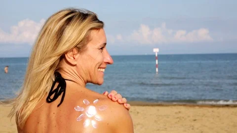 Sun-shaped sunscreen Stock Footage 116045041