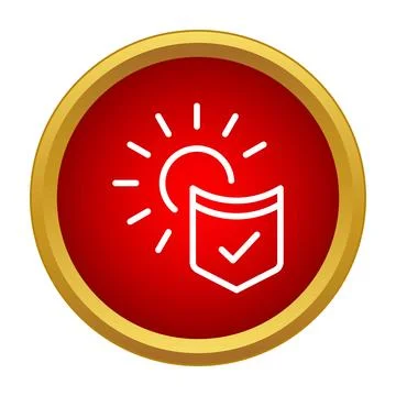 Sun shield icon indicating uv ray protection Stock Illustration