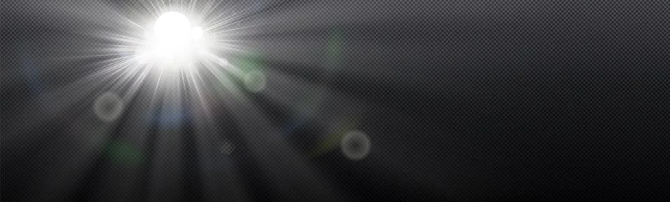 Sun shine, light rays with rainbow spectrum flare Stock Illustration