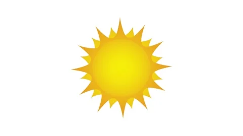 The sun shines brightly and rotates, illuminating the surroundings. The yellow s Stock Footage 331513048