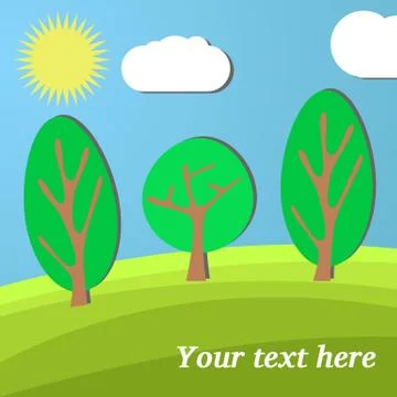 The Sun Shines on a Clearing in the Forest.. Stock Illustration
