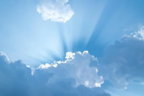 The sun shines on a cloud Stock Photos