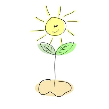 The sun shines on a spring sprout Illustrazione stock