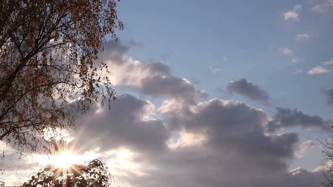 The Sun Shines Through The Clouds Stock Footage 98600214