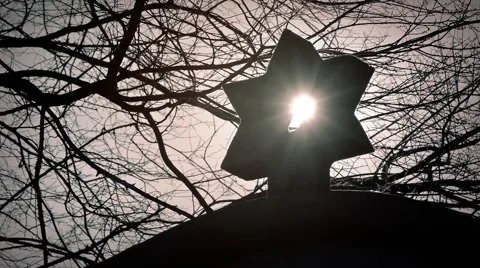 Sun Shines Through Star Of David Stock Footage 47226491