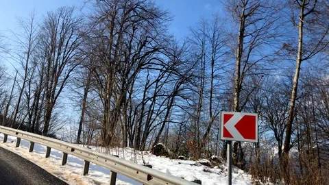 The sun shines through the trees winter snow forest Stock Footage 121991506