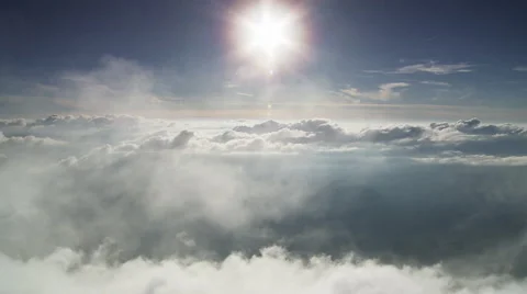 Sun is shining above the clouds Stock Footage 58629913