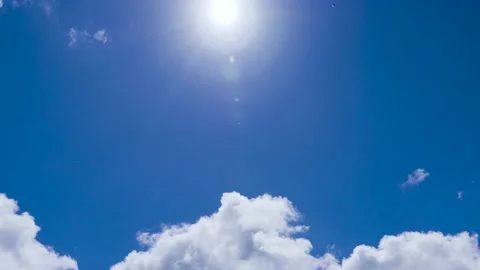 Sun Shining in the Bright Blue Sky Stock Footage 157167133
