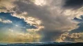 Sun shining brightly through clouds in heavenly sky, god blessing, timelapse 4k or 4k+ Resolution