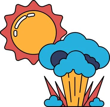 A sun is shining on a cloudless sky Stock Illustration