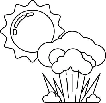 A sun is shining on a cloudless sky Stock Illustration