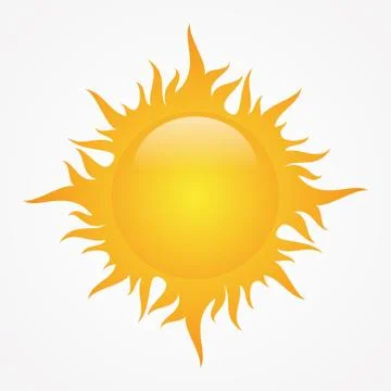 Sun with shining gradation for element design on the white background Stock Illustration