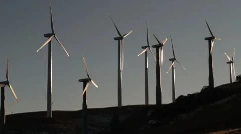 Sun Shining of Green Energy Wind Mills Stock-Footage 10577069