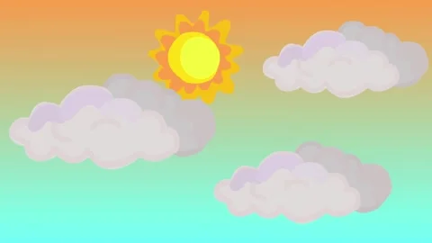 Sun shining line art doodle Stock Footage 252624797