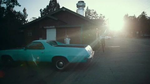 Sun shining on an old car Video stock 202131476