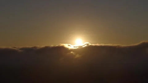 Sun Shining Over The Clouds During Golden Hour At Sunset 動画素材 300355541