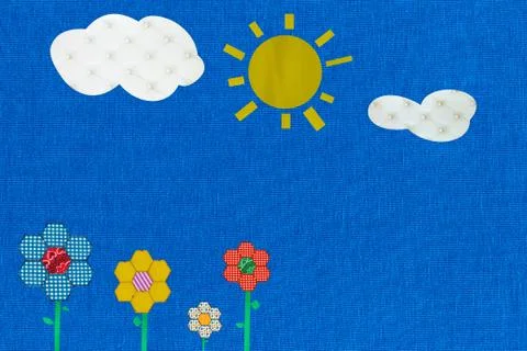 Sun shining over flowers Stockillustratie