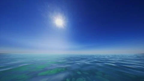 The sun is shining over the ocean water Stock Illustration