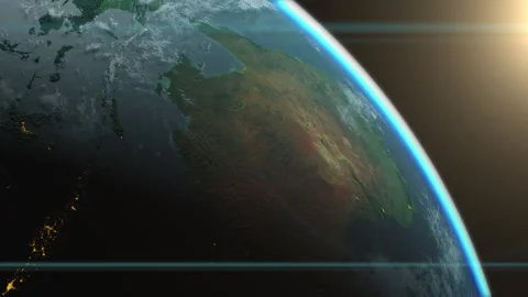 Sun shining on the planet earth background Stock Footage 285324580