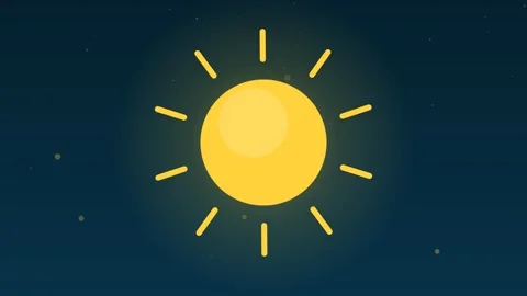 Sun shining rays pulsing bright ocean weather loop Video stock 342612738