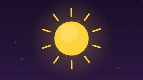 Sun shining rays pulsing bright dusk weather loop Video stock 342612748