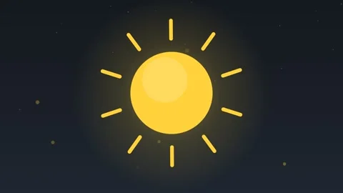 Sun shining rays pulsing bright stormgrey weather loop Video stock 342612753
