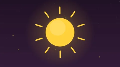 Sun shining rays pulsing bright dawn weather loop Video stock 342612754