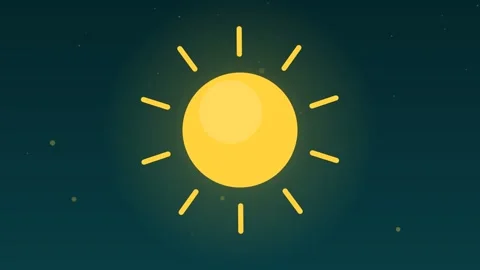 Sun shining rays pulsing bright teal weather loop 库存影片 342612760