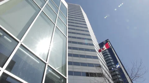 Sun shining into skyscraper window Stock Footage 39946581