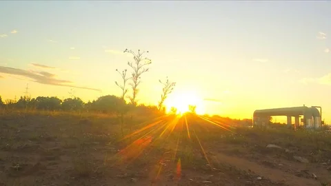 Sun is shining at sunset in summer timelapse 스톡 동영상 81606298