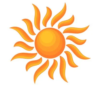 Sun shining symbol. Vector illustration. Nature icon design element. Stock Illustration