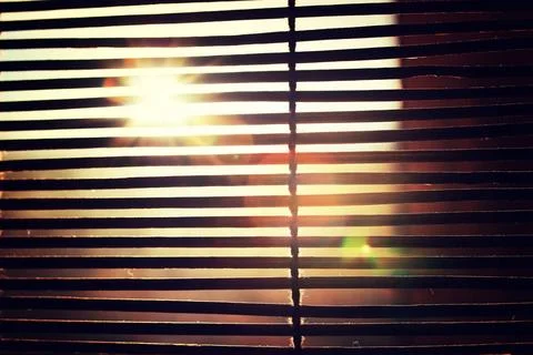 Sun shining through the blinds various backgrounds with elements of wood t... Foto stock