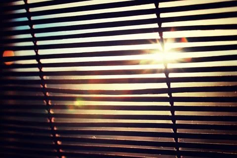 Sun shining through the blinds various backgrounds with elements of wood t... Foto stock