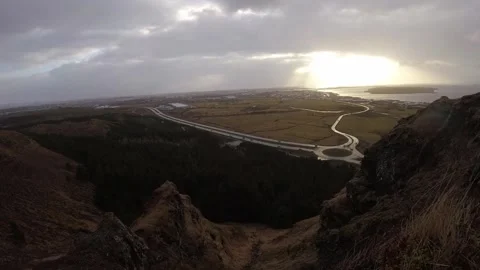 Sun Shining Through Clouds, Forest View, Mountain 4K Timelapse Stock Footage 285269312