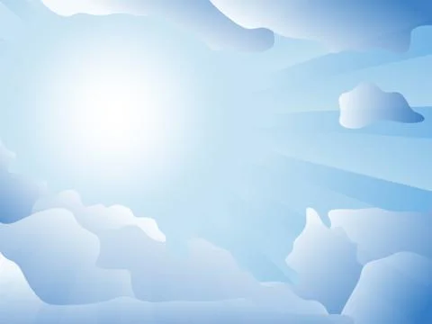 Sun is shining through the clouds Stock Illustration