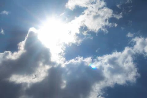 Sun Shining Through Clouds 스톡 사진