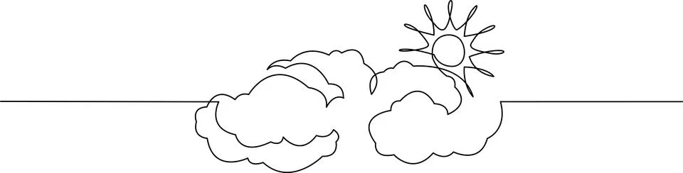 Sun shining through clouds Vector Stock Illustration