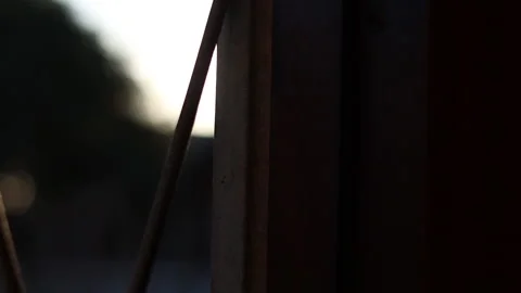 Sun shining through a crack in the dock Stock Footage 199210978