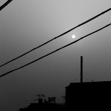 Sun shining through a dust cloud Stock Photos