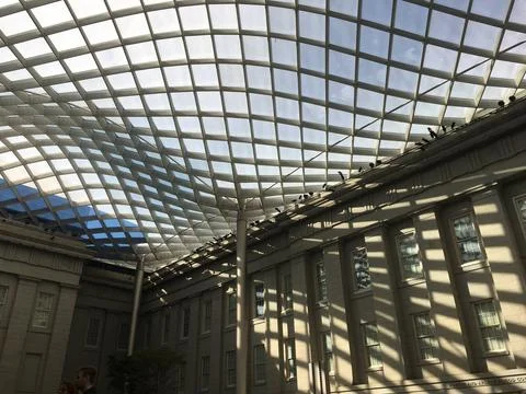 Sun Shining through Glass Ceiling at National Portrait Gallery SAAM Stock Photos