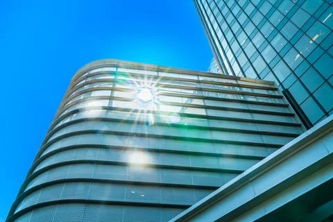 Sun shining through tower gap Stock Photos