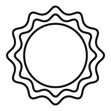 Sun shining with wavy rays in minimalist line art style Illustrazione stock