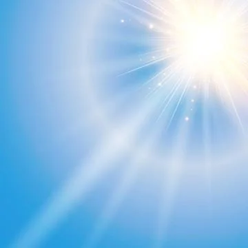 The sun shiny sunlight from the sky nature with lens flares vector Stock-Illustration