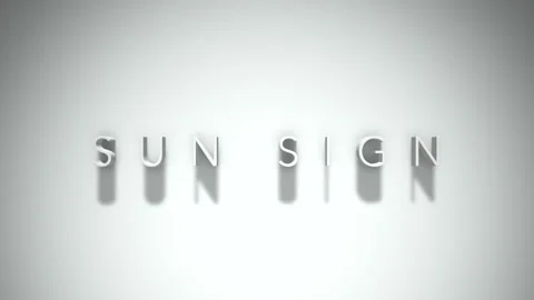 Sun Sign 3D title animation with shadows on a white background 스톡 동영상 296734496