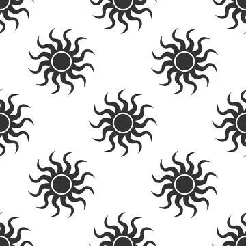 Sun-sign icon pattern on white background. Adobe illustrator Stock Illustration