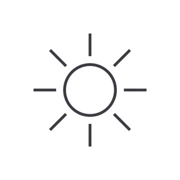 Sun sign vector line icon, sign, illustration on background, editable strokes Stock Illustration